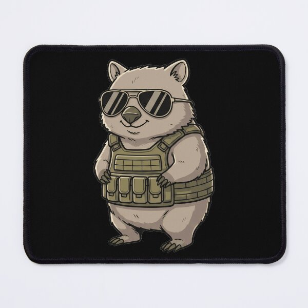 Item preview, Cool Tactical Wombat Wearing Aviator Sunglasses designed and sold by k3rstman1.