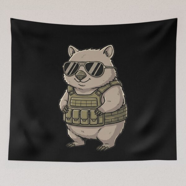 Item preview, Cool Tactical Wombat Wearing Aviator Sunglasses designed and sold by k3rstman1.