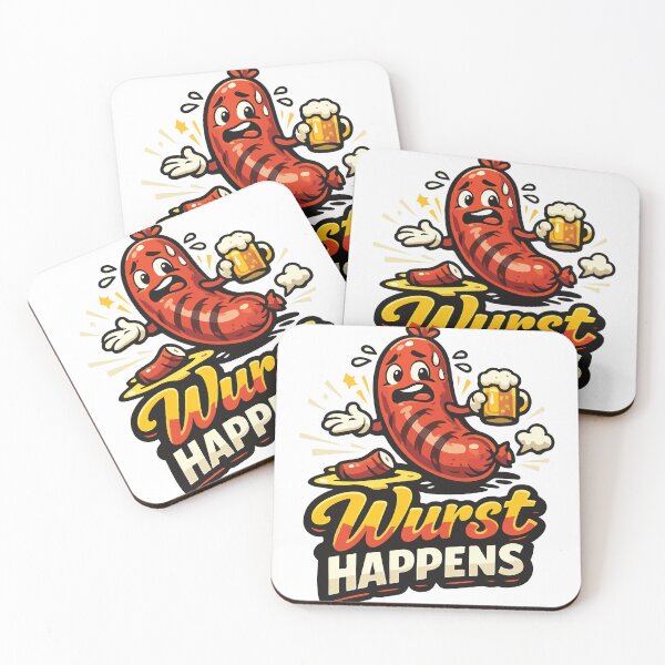 Item preview, Wurst Happens – Funny German Sausage T‑Shirt designed and sold by Redwan   Sarker  ⭐⭐⭐⭐⭐.