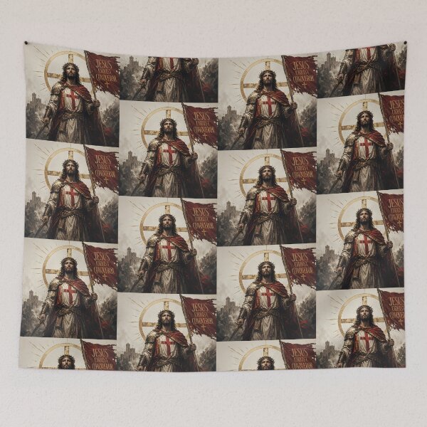 Item preview, Jesus Christ Conqueror – Victorious Christian Warrior Art designed and sold by dfranc.