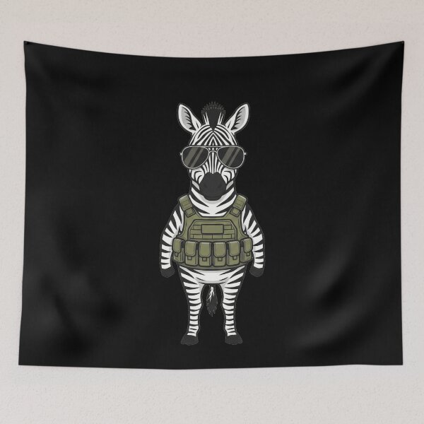 Item preview, Tactical Zebra in Military Gear with Sunglasses designed and sold by k3rstman1.