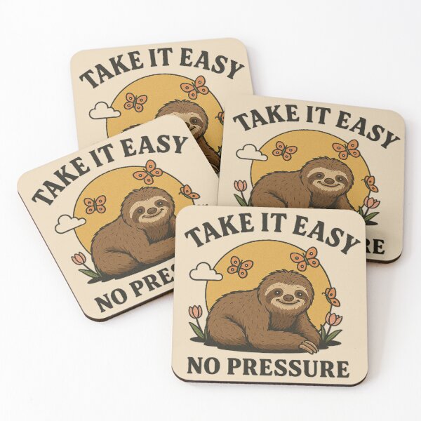 Item preview, Take It Easy No Pressure Sloth Cute Motivational Quote Vintage Aesthetic Relaxing Design designed and sold by Negisandeep studio.
