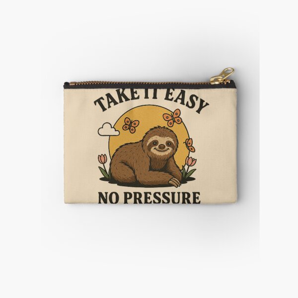 Item preview, Take It Easy No Pressure Sloth Cute Motivational Quote Vintage Aesthetic Relaxing Design designed and sold by Negisandeep studio.