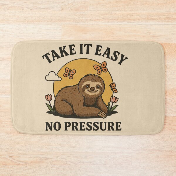 Item preview, Take It Easy No Pressure Sloth Cute Motivational Quote Vintage Aesthetic Relaxing Design designed and sold by Negisandeep studio.