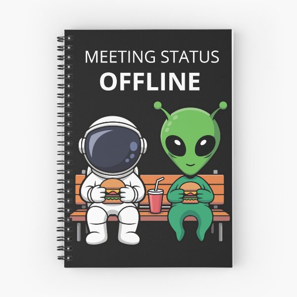 Item preview, Meeting Status: Offline - Funny Astronaut and Alien designed and sold by ContigoART.