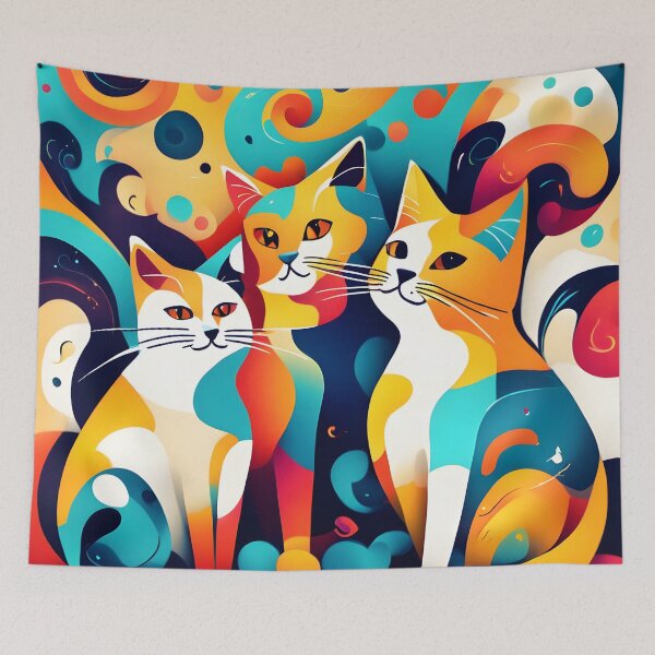 Item preview, Abstract Cat Trio designed and sold by ByNicoleSara.