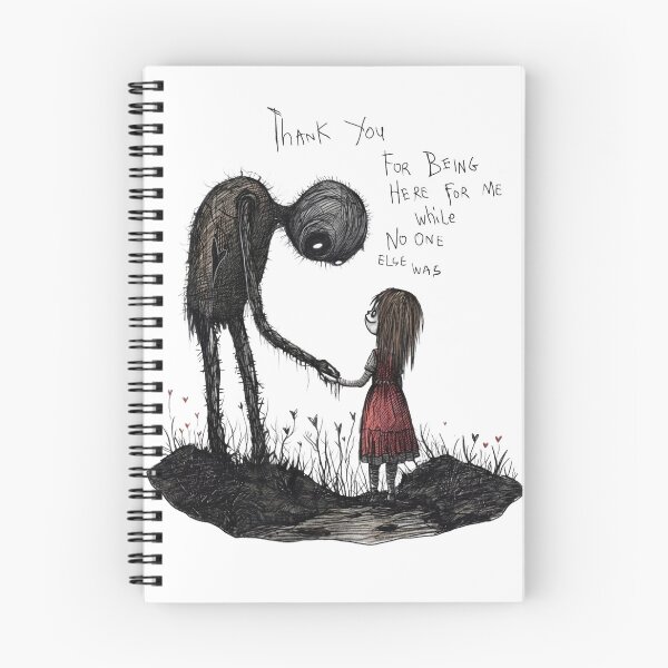 Item preview, Gothic Gratitude Art - Dark Companion and Girl Illustration with Quote designed and sold by kitastylish.