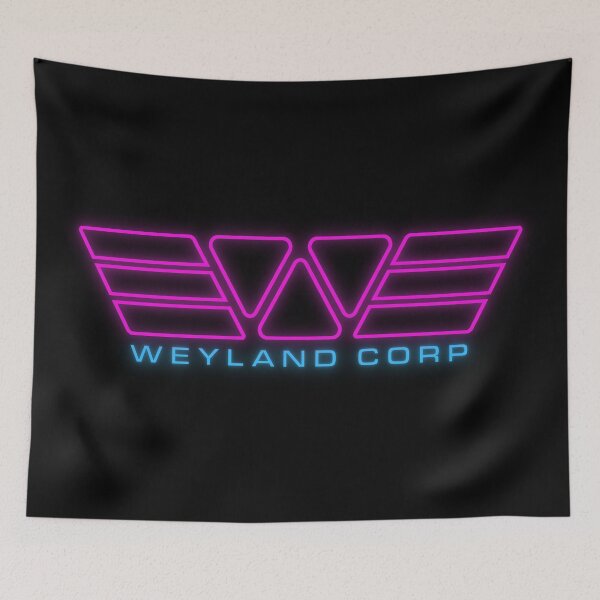 Item preview, Alien Weyland Corp Retrowave Neon Outrun Logo designed and sold by Power Up Prints.