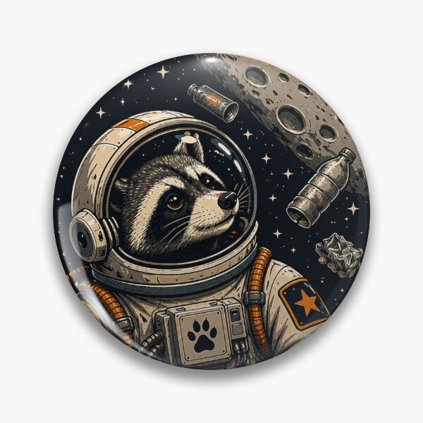 Item preview, Space Trash Explorer – Raccoon Astronaut Vintage Mission Patch designed and sold by GlitterAndStars.