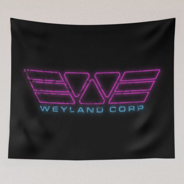 Item preview, Alien Weyland Corp Retrowave Neon Outrun Logo Distressed designed and sold by Power Up Prints.