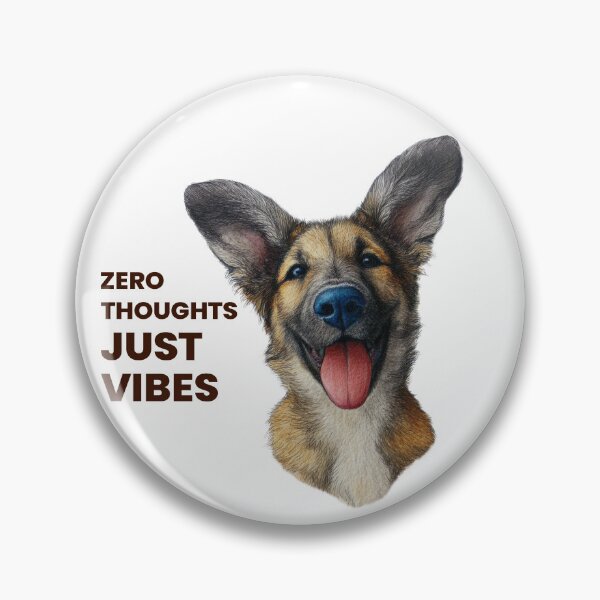 Item preview, Zero Thoughts Just Vibes Dog Meme German Shepherd Funny Shirt Sticker designed and sold by olenapetol.