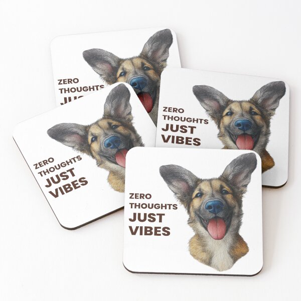 Item preview, Zero Thoughts Just Vibes Dog Meme German Shepherd Funny Shirt Sticker designed and sold by olenapetol.