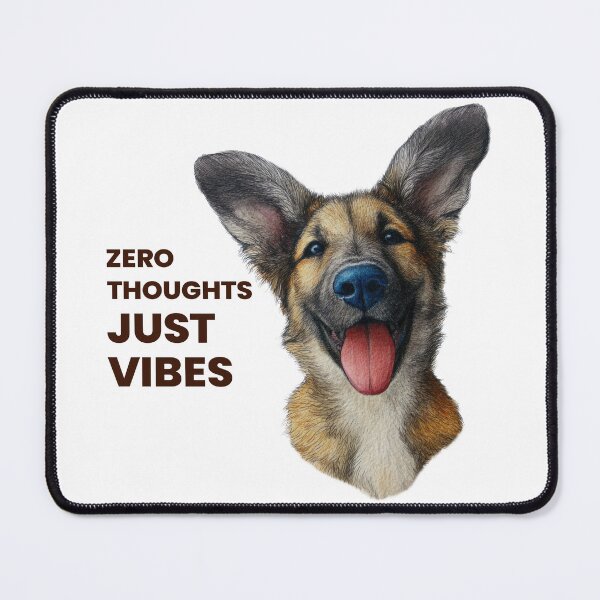 Item preview, Zero Thoughts Just Vibes Dog Meme German Shepherd Funny Shirt Sticker designed and sold by olenapetol.