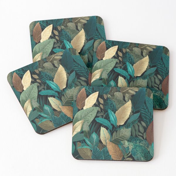 Item preview, Lush Tropical Leaves Jungle Botanical Pattern designed and sold by NicolasGlowArt.