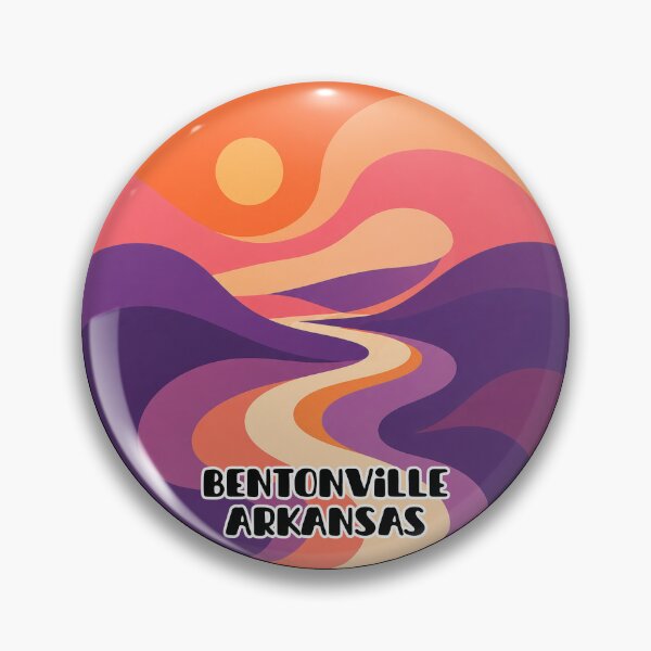 Item preview, Bentonville Arkansas Sunset Landscape | Modern Abstract Trail Art Mountain Bike Town Design designed and sold by SimplyJasper.