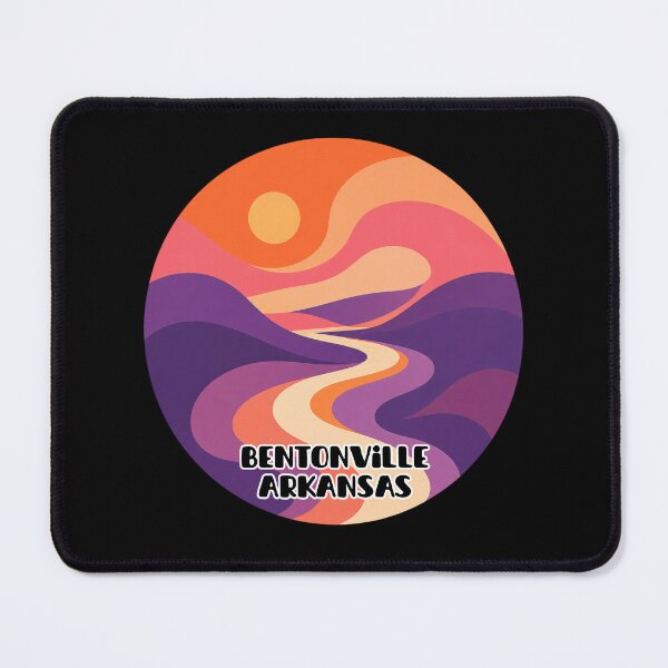Item preview, Bentonville Arkansas Sunset Landscape | Modern Abstract Trail Art Mountain Bike Town Design designed and sold by SimplyJasper.