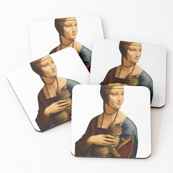 Item preview, Lady with a Cat – Renaissance Funny Animal Art designed and sold by STUDIODRKS.