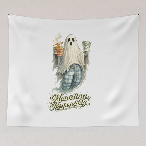 Item preview, Haunting Responsibly Ghost designed and sold by jgvisualarts.