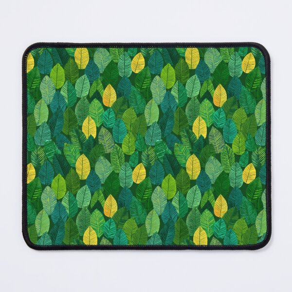 Item preview, Vibrant Green Yellow Leaves Botanical Pattern designed and sold by NicolasGlowArt.