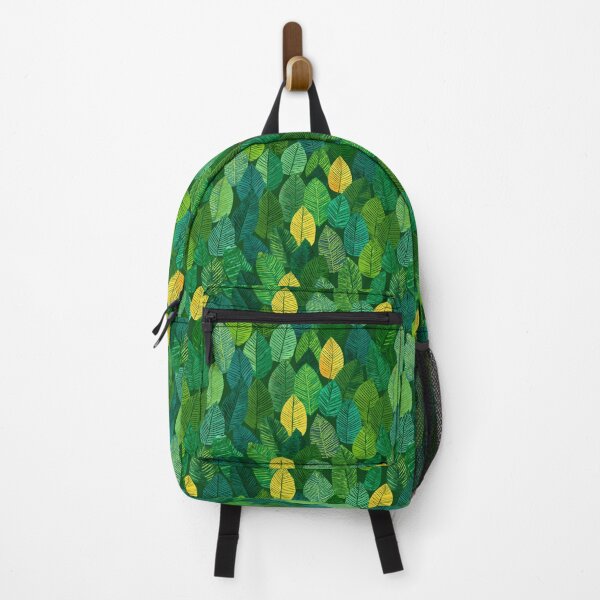 Item preview, Vibrant Green Yellow Leaves Botanical Pattern designed and sold by NicolasGlowArt.
