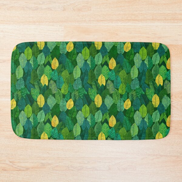 Item preview, Vibrant Green Yellow Leaves Botanical Pattern designed and sold by NicolasGlowArt.