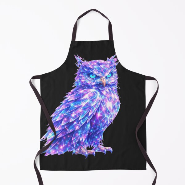 Item preview, Neon Holographic Glass Owl Art designed and sold by Nika Art Studio.