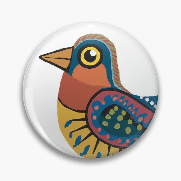 Item preview, Colorful Folk Bird Sticker | Scandinavian Folk Art Bird Illustration designed and sold by Filora Atelier | Bird Art.