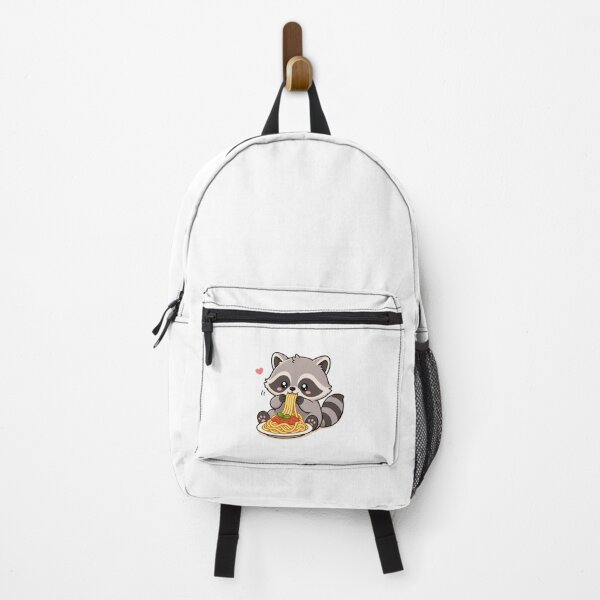 Item preview, Cute Raccoon Eating Spaghetti – Kawaii Food Animal Sticker designed and sold by mayatA-rt.