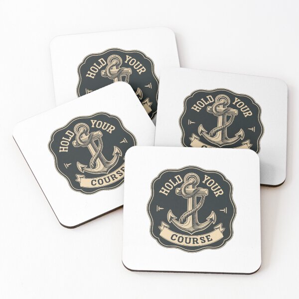 Item preview, Nautical Anchor Hold Your Course Motivational Quote designed and sold by FWLKIT.
