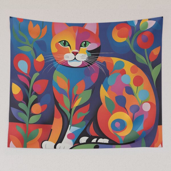 Item preview, Folk Art Cat designed and sold by ByNicoleSara.