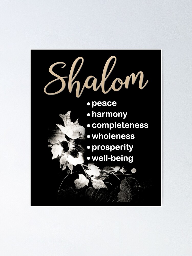Oikos Ministries - Shalom (Wholeness) “In the Bible, shalom means universal  flourishing, wholeness, and delight--a rich state of affairs in which  natural needs are satisfied and natural gifts fruitfully employed, a state