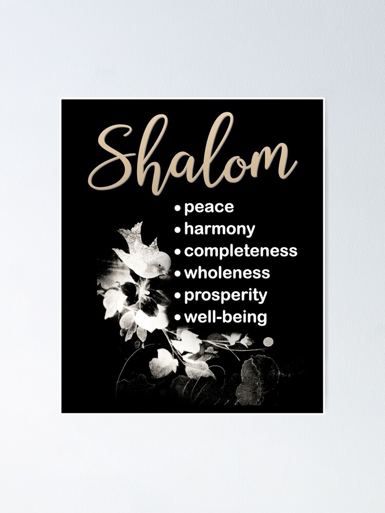 Christian Gift with Hebrew word Shalom and its meanings Poster for Sale by  simplydesignart