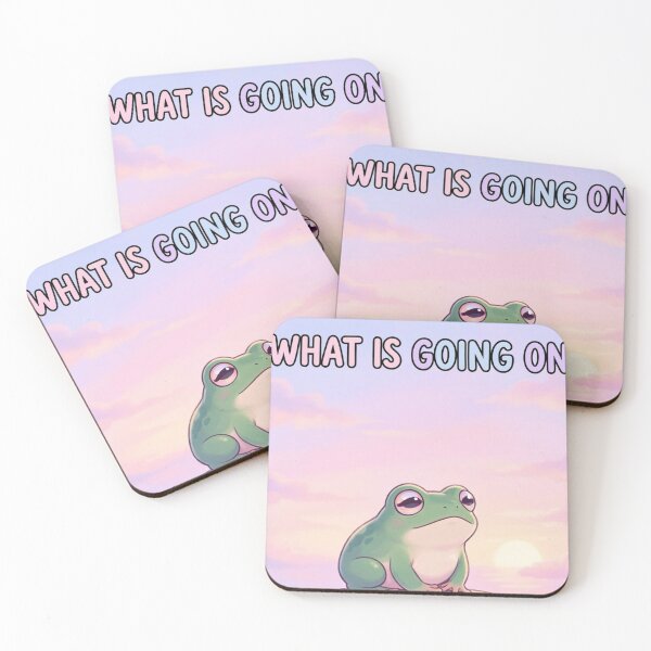 Item preview,  What Is Going On – Cute Frog Sunset Aesthetic Design designed and sold by Modefissi.