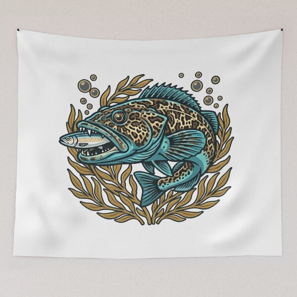 Item preview, Blue Lingcod Fish Pacific Northwest Saltwater Fishing  designed and sold by Eh Plus Designs.