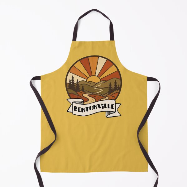 Item preview, Bentonville Arkansas Vintage Trail Badge | Retro Sunset Landscape Mountain Bike Design designed and sold by SimplyJasper.