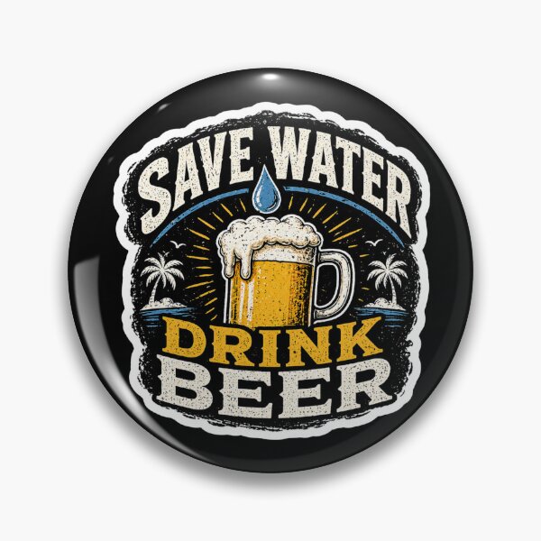 Item preview, Save Water Drink Beer Sticker – Funny Beer Quote, Drinking Humor Design designed and sold by LazyMoodStudio.