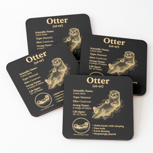 Item preview, Otter Scientific Diagram Animal Facts Illustration designed and sold by FreshVibe Prints.