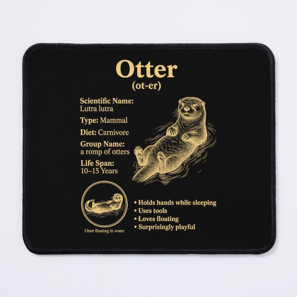 Item preview, Otter Scientific Diagram Animal Facts Illustration designed and sold by FreshVibe Prints.
