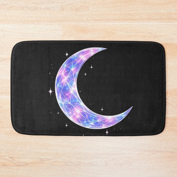 Item preview, Neon Holographic Glass Crescent Moon Art designed and sold by Nika Art Studio.