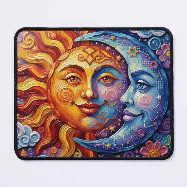 Item preview, Sun and Moon Colorful Palette Knife Art designed and sold by GymTanLaundry.