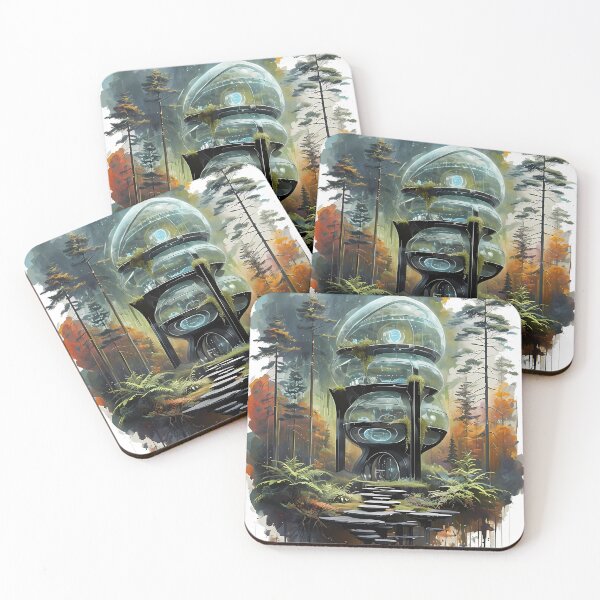 Item preview, Space in Woods - Futuristic Bio-Pod Architecture designed and sold by Modern Nest Art.