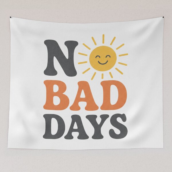 Item preview, No Bad Days Happy Sunshine Typography designed and sold by FusiTink.