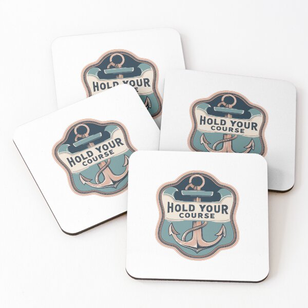 Item preview, Hold Your Course Anchor Nautical Motivation Crest designed and sold by FWLKIT.