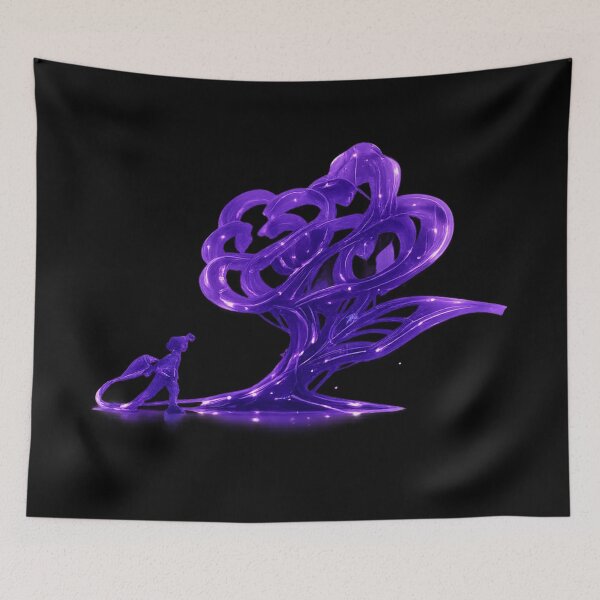 Item preview, Neon Purple Tree of Growth - Conscious Living Abstract Art designed and sold by InnerwayStudio.