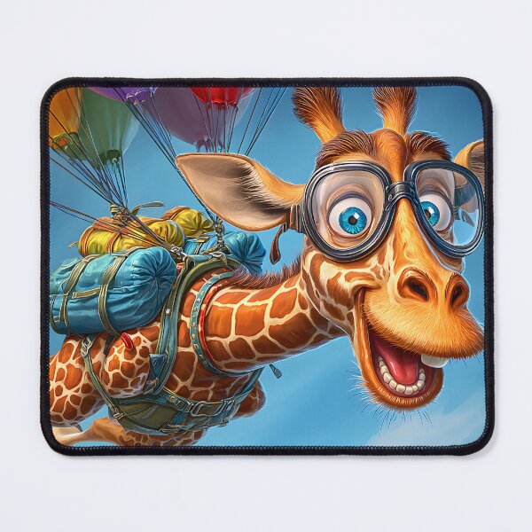Item preview, Giraffe Parachuting with Colorful Balloons in Sky designed and sold by Artessie.