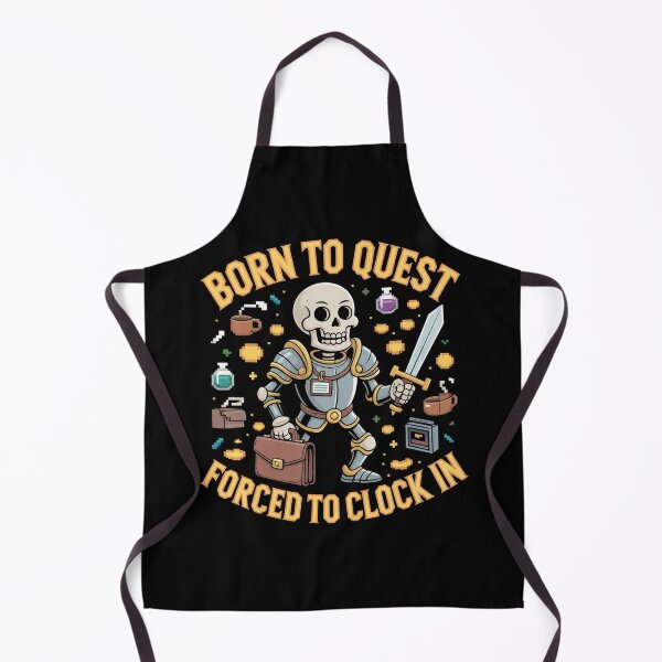 Item preview, Born to Quest Forced to Clock In Funny RPG Office Worker Skeleton T-Shirt designed and sold by SaltyBonesClub.
