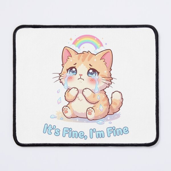 Item preview, Rainbow Crying Kawaii Cat designed and sold by Martin's_Design.