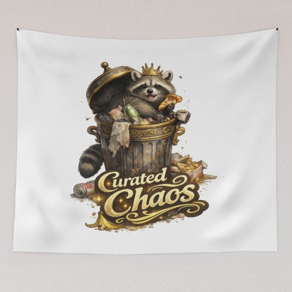 Item preview, Curated Chaos Raccoon Trash King designed and sold by jgvisualarts.