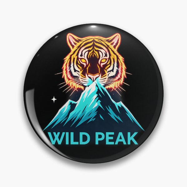Item preview, Neon Tiger Mountain Synthwave T-Shirt - Wild Peak designed and sold by etuvibes.