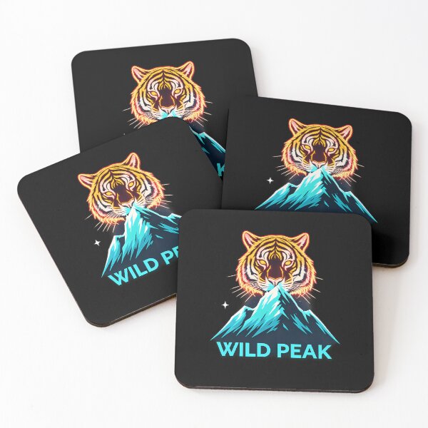 Item preview, Neon Tiger Mountain Synthwave T-Shirt - Wild Peak designed and sold by etuvibes.